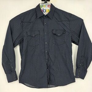 Rodeo Clothing Shirt Mens Lage Geometric Black Pearl Snap‎ Western Long Sleeve